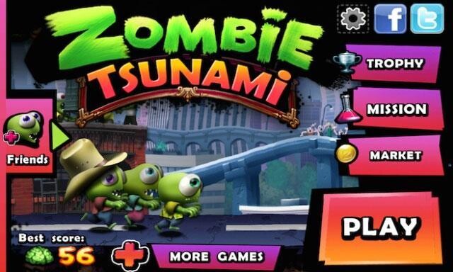 Zombie Tsunami chạy với làn sóng xanh